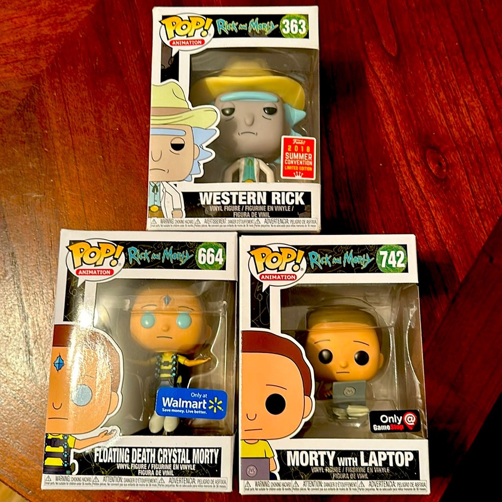 Rick and Morty Funko pops.